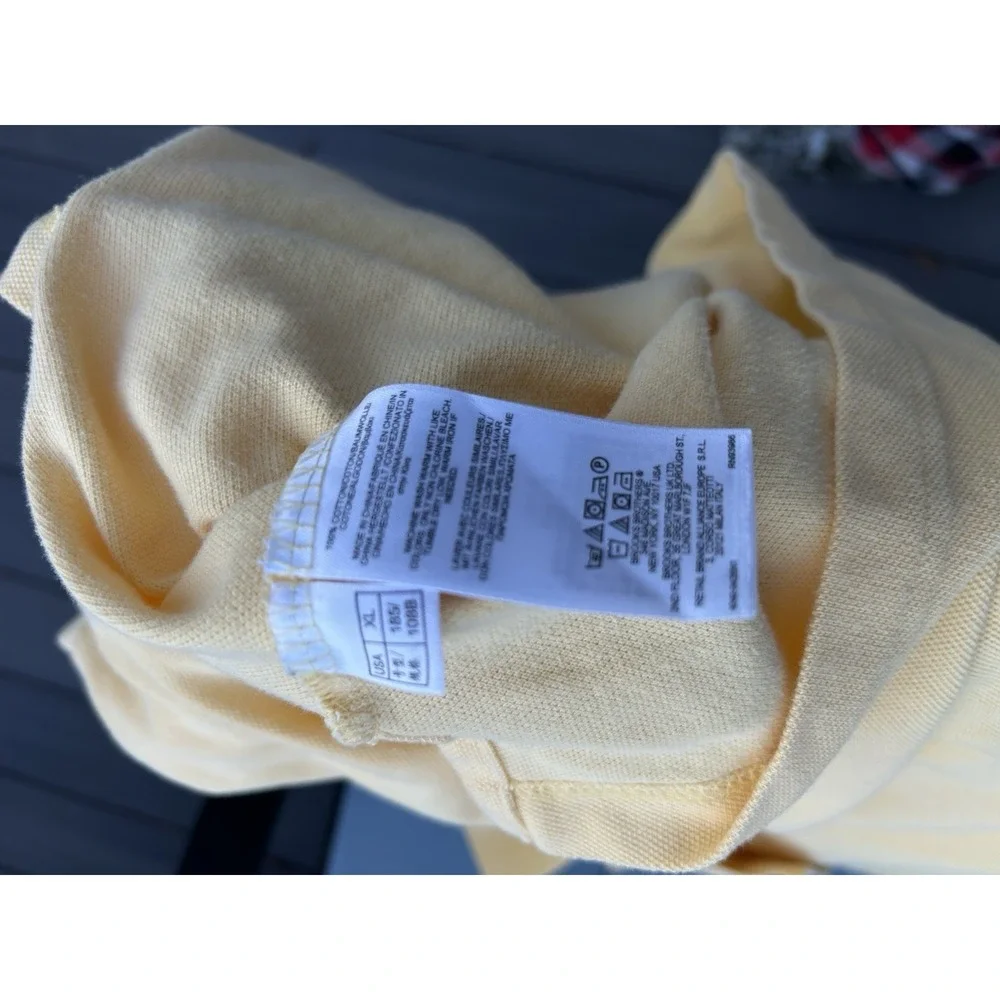 Brooks Brothers 346 XL Yellow Polo Shirt Original Fit‎ 100% Cotton Short Sleeve